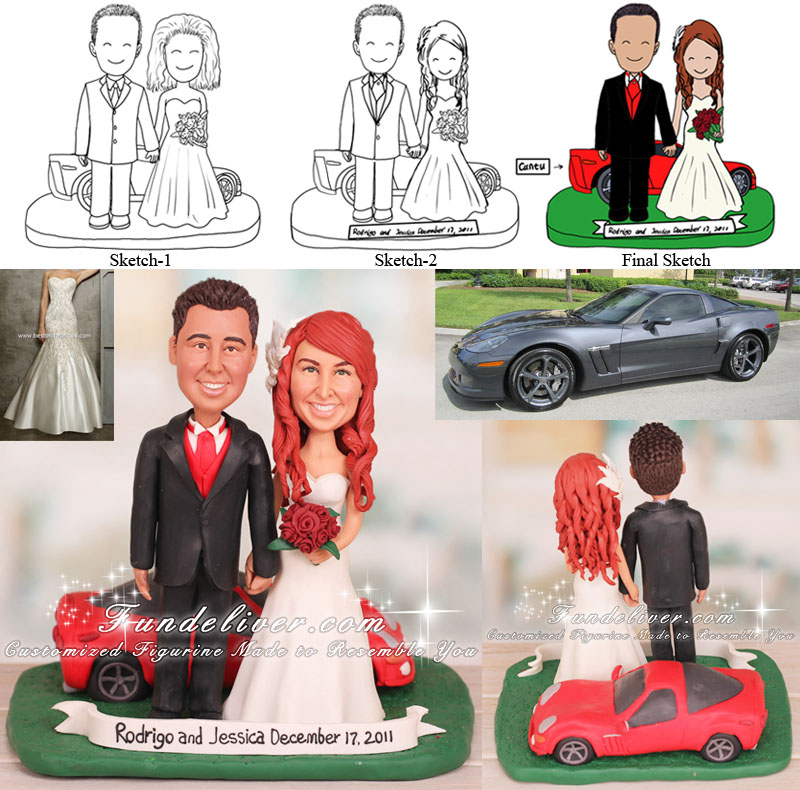Sports Car Wedding Cake Toppers Chevrolet Corvette Theme